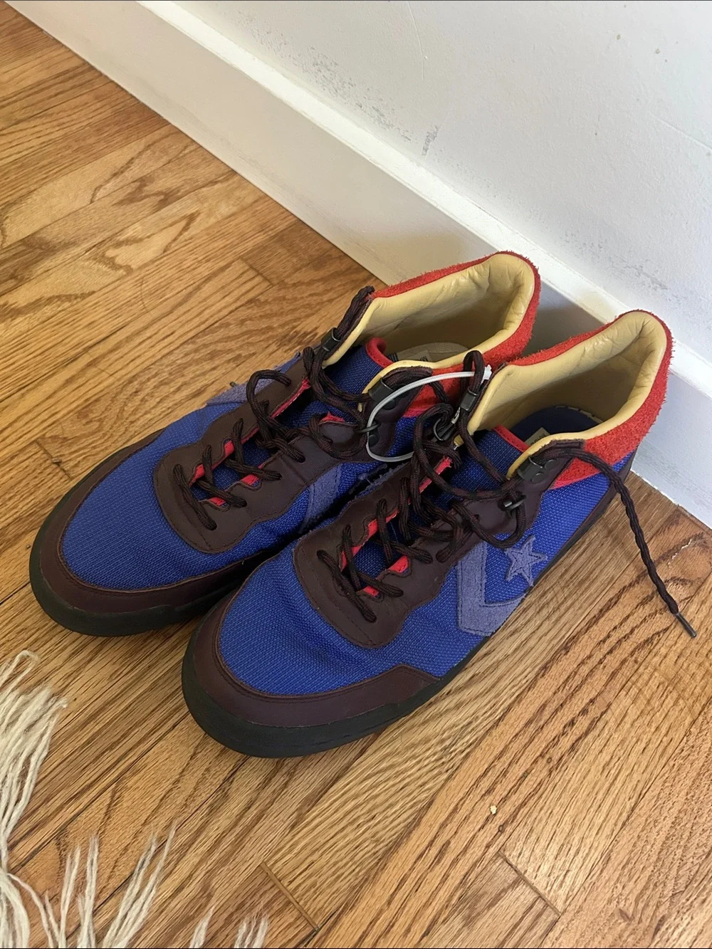 New Converse X Clot Fastbreak Mid Top Royal Blue Multi Color Mens Size 10 EUC